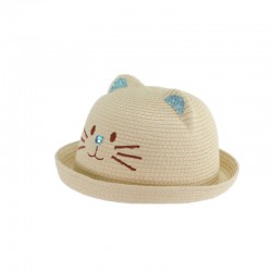 Chapeau Enfant Beige Chat...