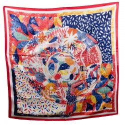 Foulard plumes 90 X 90cm